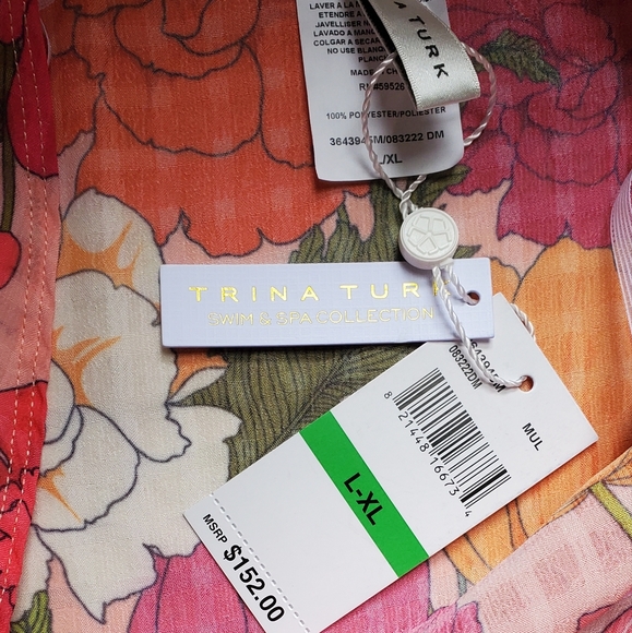 TRINA TURK SUNNY BLOOM KIMONO SIZE L-XL - Picture 5 of 5